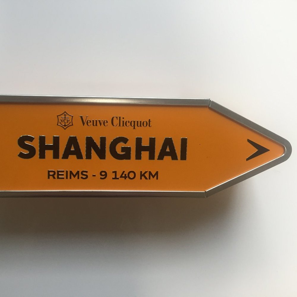 Shanghai Veuve Cliquot  Destination Arrow Sign - Tin Box